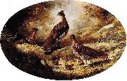 Ferdinand Richardt Grouse Family oil on canvas